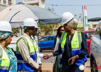 La Ministre de l’agriculture Aminata Kaba en visite de suivi sur le chantier de la Direction Nationale de l’Agriculture